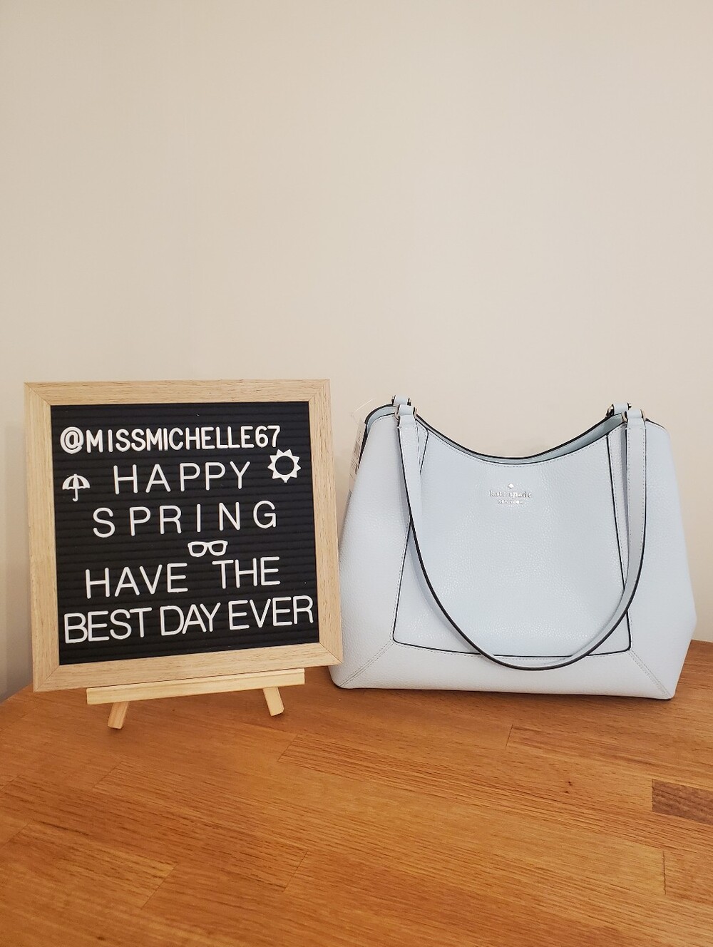 Kate Spade Light Blue Lena Triple Compartment Shoulder Bag. NWT